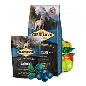 CARNILOVE DOG SALMON bezgraudu sausā barība suņiem Lasis 12kg